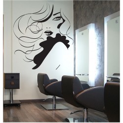 Face girl hair Beauty SalonVinyl Wall Art Decal (WD-0883)